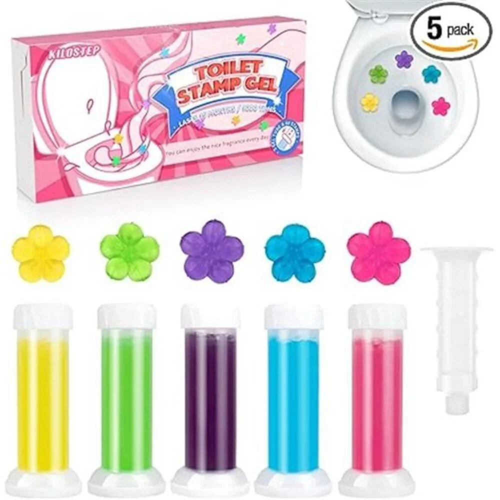 Toilet Gel Stamps 60 Count Floral Scented Bowl Cleaner Air Freshener Set